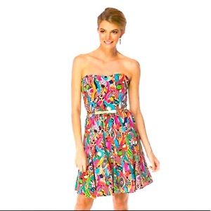 100% Silk Strapless Lilly Pulitzer Party Dress
